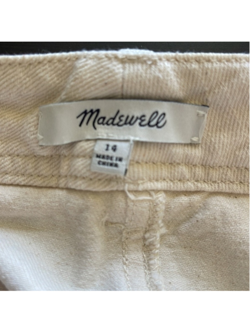 MADEWELL Capital A-line Summer Mini Skirt Size 14 Ivory Coastal Casual Stretch - Picture 6 of 10